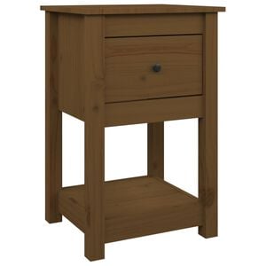 vidaXL Bedside Cabinet Honey brown Solid pine wood Medium