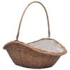 vidaXL Firewood Basket with Handle 23.6"x17.3"x21.7" Natural Willow