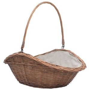 vidaXL Firewood Basket with Handle 23.6"x17.3"x21.7" Natural Willow