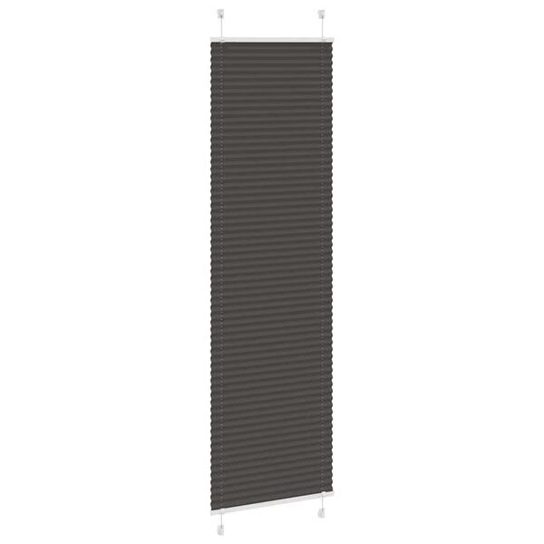 vidaXL Pleated Blind Black Polyester 21.7x78.7 in Modern Pleated Blind