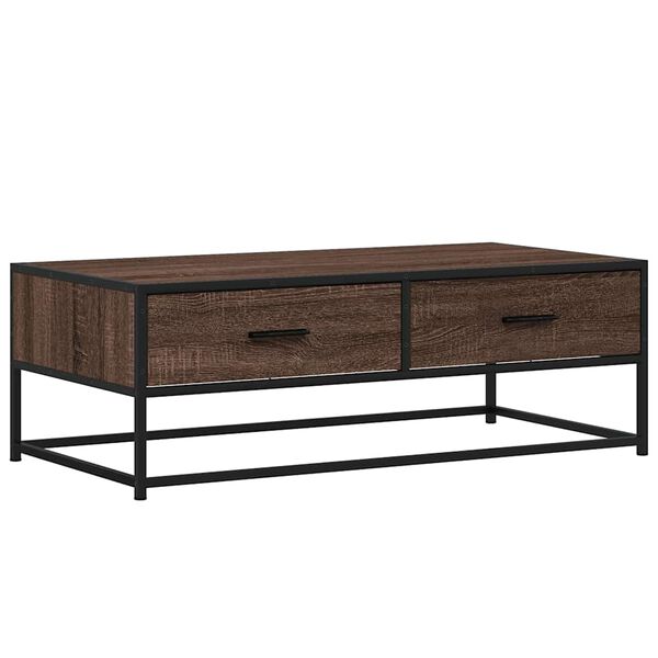 vidaXL Coffee Table Brown Oak Engineered Wood and Metal
