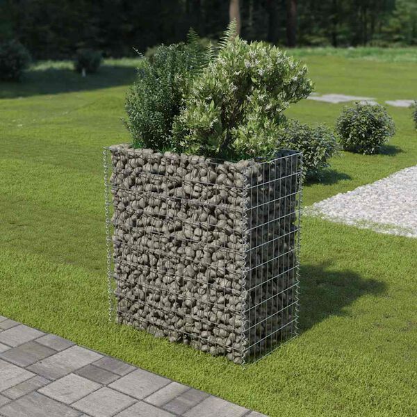 vidaXL Gabion Raised Bed Silver Galvanized Steel 35.4x19.7x39.4 in