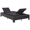vidaXL Sunbed Black PE rattan 78.7 in x 21.7 in x 2.4 in for cushions