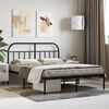 vidaXL Bed Frame Black Powder-coated steel Double Bed Frame