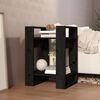 vidaXL Book Cabinet Black Solid pine wood Compact Black Book Cabinet