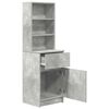 vidaXL Bedside Cabinet Concrete Grey Engineered Wood Extra Tall
