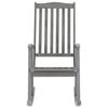 vidaXL Wooden Rocking Chair Grey with cream cushion