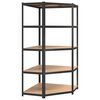 vidaXL 5-Layer Heavy-duty Shelves 2 pcs Gray Steel&Engineered Wood