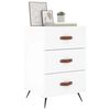 vidaXL Bedside Cabinet White Engineered wood, iron, PU artificial leather