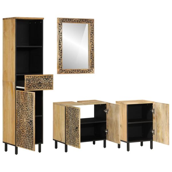 vidaXL 4 Piece Bathroom Furniture Set Solid Wood Mango