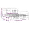vidaXL Bed Frame White Steel 78.7 x 78.7 in Bed Frame Rectangular