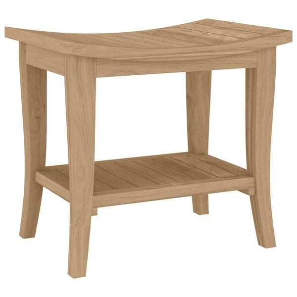 vidaXL Bathroom Side Table Natural teak Solid teak wood 19.7x13.8x17.7 in