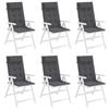 vidaXL Highback Chair Cushion Set of 6 Anthracite
