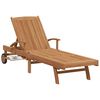 vidaXL Sun lounger Brown 76.77 x 23.23 x 30.91 in Solid Teak Wood
