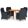 vidaXL 5 Piece Patio Dining Set Dark Gray