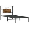 vidaXL Bed Frame Smoked Oak Engineered wood and steel Single Bed