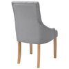 vidaXL Dining Chair Set of 6 Light Grey Polyester fabric, Oak wood