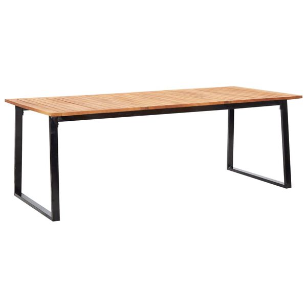 vidaXL Garden Table And Chair Black, Natural, Cream white