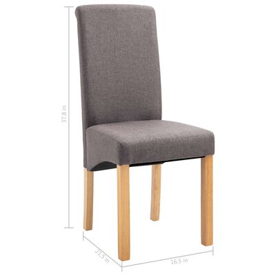 vidaXL Dining Chairs 6 pcs Taupe Fabric