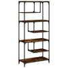 vidaXL Bookcase Smoked Oak 31.9"x14.2"x69.3" Engineered Wood