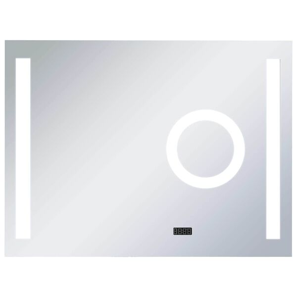 vidaXL Bathroom Mirror Silver Glass, Aluminum 31.5 x 23.6 in