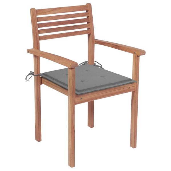 vidaXL Garden Chair Set of 2 Teak wood with a natural finish