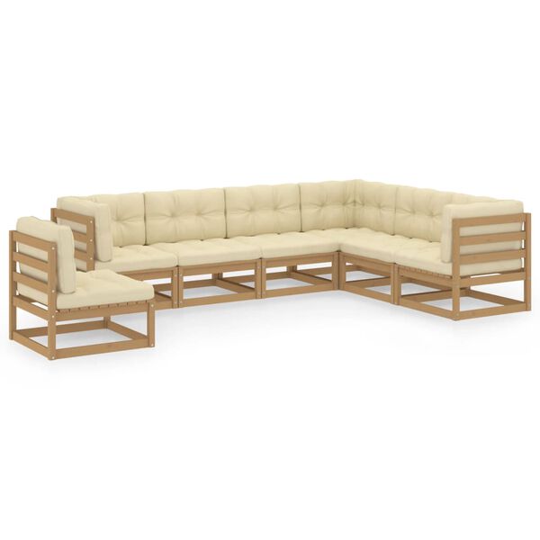 vidaXL Garden Lounge Set Honey Brown Solid Pinewood Medium Modular