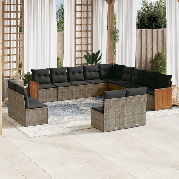 vidaXL Garden Sofa Set Grey