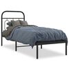 vidaXL Bed Frame Black Steel Small Single Bed Frame Rectangular