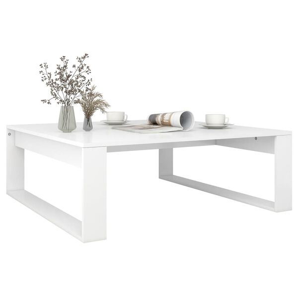 vidaXL Coffee Table White Engineered wood 39.4 in x 39.4 in Simple
