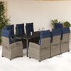 vidaXL Garden Dining Set Grey, Navy blue, Black