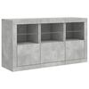 vidaXL Sideboard Concrete grey Engineered wood, glass