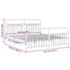 vidaXL Bed Frame White Steel Full Bed Frame Rectangular Traditional