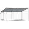 vidaXL Dog Cage Grey Galvanized Steel 13.1 x 6.6 x 6.6 ft Durable
