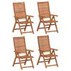 vidaXL Garden Chair Set of 4 Natural wood Solid Acacia wood