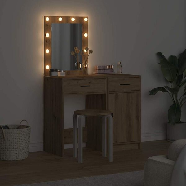 vidaXL Dressing Table 2 pcs Brown 50 x 41 x 135 cm Engineered wood