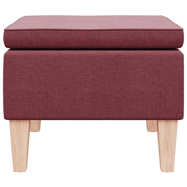 vidaXL Stool Wine Red Fabric (100% polyester), rubber wood
