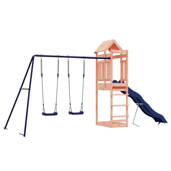 vidaXL Outdoor Playset Wooden, Blue Solid Douglas wood, Polypropylene, Metal