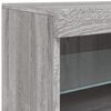 vidaXL Sideboard Grey Sonoma Engineered wood, Glass 64 x 14.6 x 26.4 in