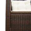 vidaXL Garden Sofa Brown PE Rattan, Powder-coated Steel, Tempered Glass