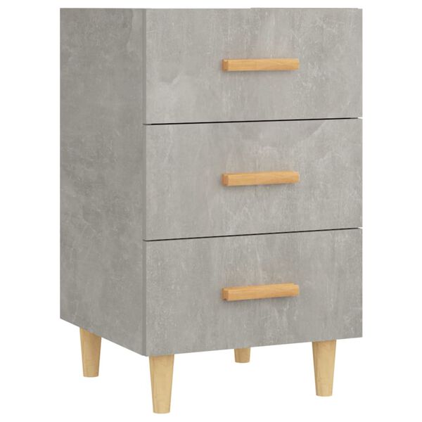 vidaXL Bedside Cabinet Concrete Gray Engineered Wood Medium