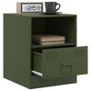 vidaXL Bedside Cabinet Olive green Cold-rolled steel Medium