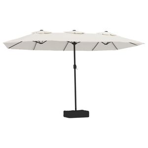 vidaXL Garden Parasol Sand White Polyester Large Garden Parasol