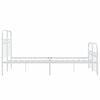 vidaXL Bed Frame White Steel Double Bed Frame Rectangular Modern