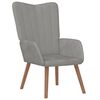 vidaXL Relaxing Chair With Stool Light gray Velvet (100% polyester)