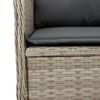 vidaXL Reclining Patio Chair Set of 2 Light grey PE rattan Standard