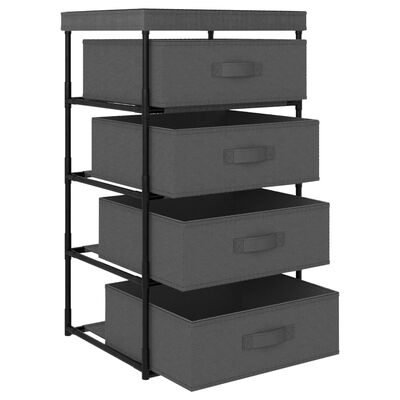 vidaXL Storage Rack with 4 Fabric Baskets Steel Gray