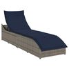 vidaXL Folding Sun Lounger Grey PE rattan Standard Foldable