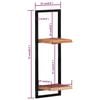 vidaXL Wall Shelf Set of 2 Natural wood and black Solid Acacia wood, Steel