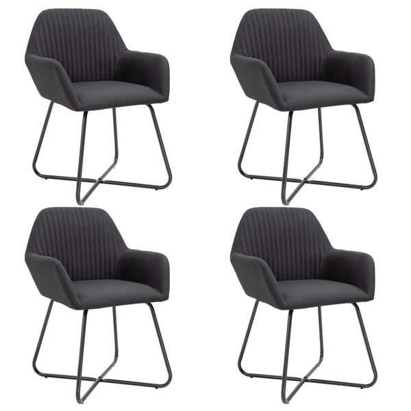 vidaXL Dining Chair Set of 4 Black